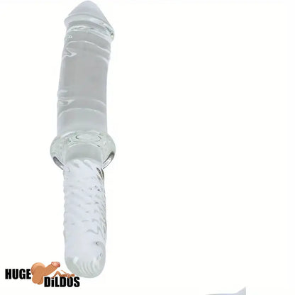 11.4in Realistic Clear Glass Crystal Dildo For Hands-Free G Spot Play Game