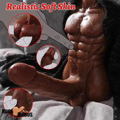 5in Premium Realistic Silicone Soft Dildo With 1.5lb Muscle Sex Doll Torso Toy