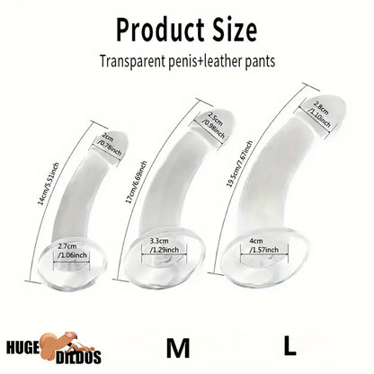 5.51in 6.69in 7.67in Premium Realistic Clear Strap On Harness Cock Dildo