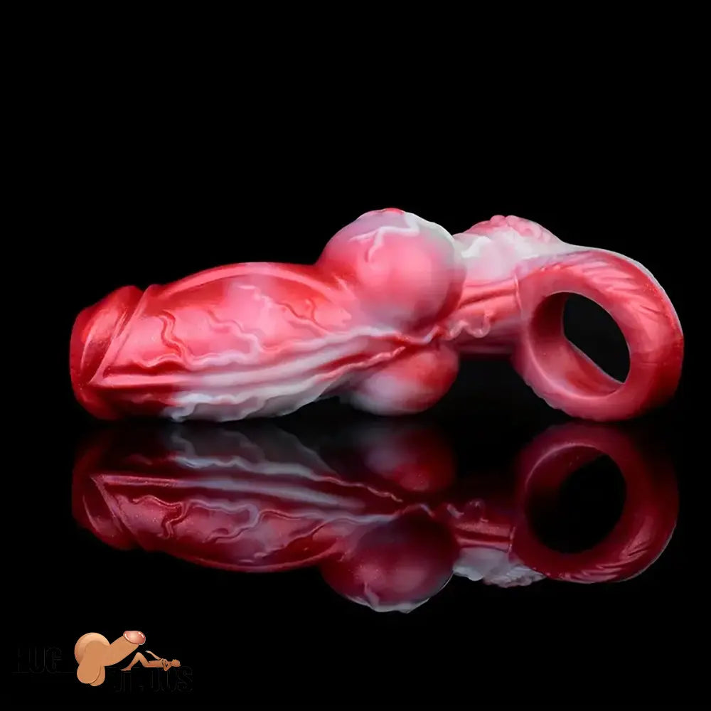 4.92in 5.83in Silicone Soft Dildo Sleeve Dog Animal Knotted Extender