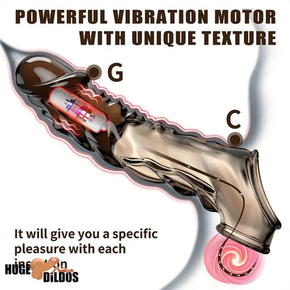 8.6in Vibrating Dildo Sleeve Dragon Soft Cock Enlargement Penis Sex Toy