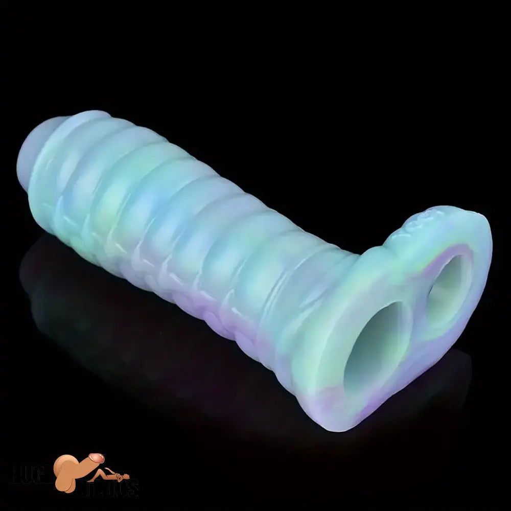 5.39in Lifelike Silicone Soft Dildo Sleeve Snake Luminous Dick Extender