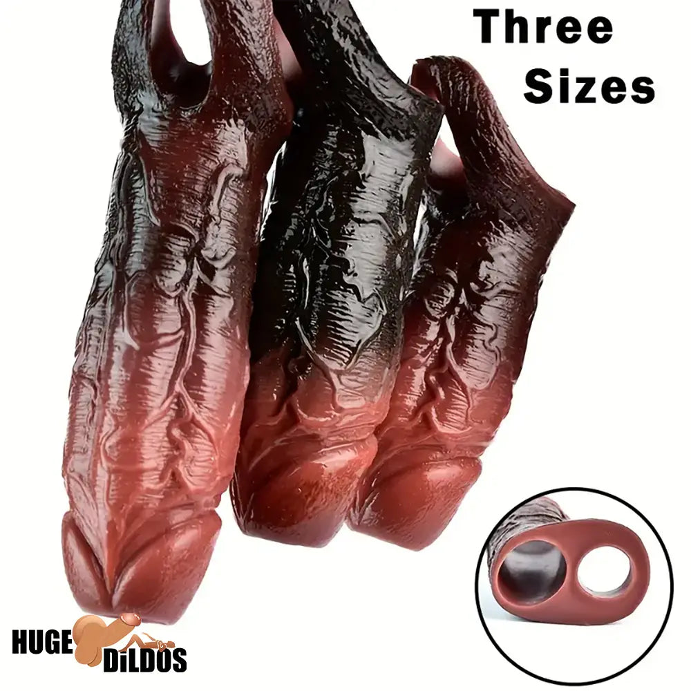 4.53in 5.24in 6.02in Silicone Soft Hollow Dildo Sleeve For Enlargement