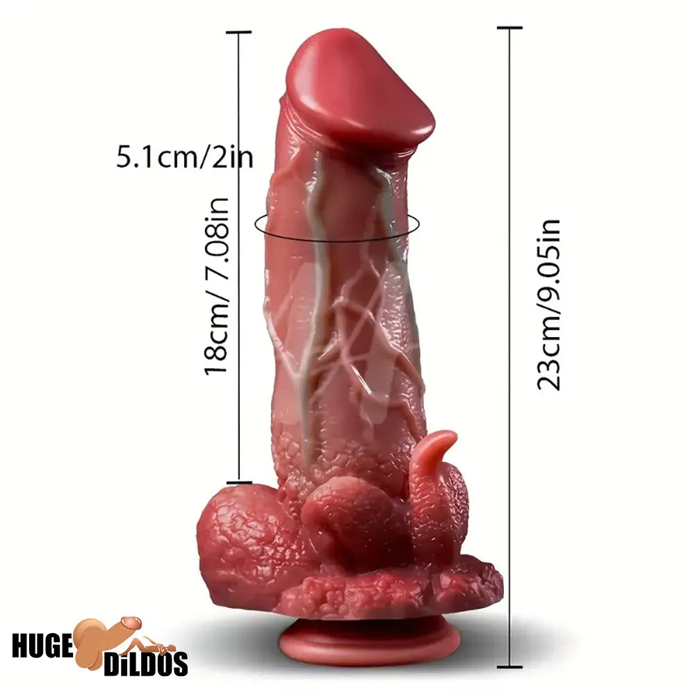 9.05in Dragon Vibrating Thrusting Big Silicone Soft Dildo Adult Cock Toy