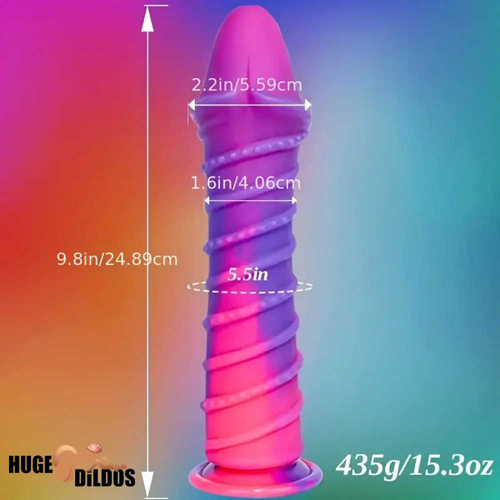9.8in Odd Design Silicone Soft Big Dildo With Thread Pseudo Anal Stimulator