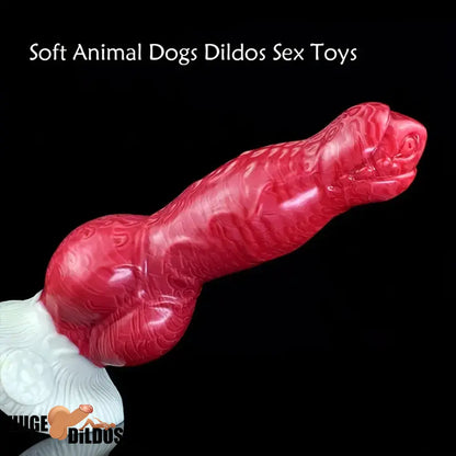 8.27in 9.2in 10.8in Fantasy Dog Cock Silicone Big Knot Soft Clit Sex Dildo
