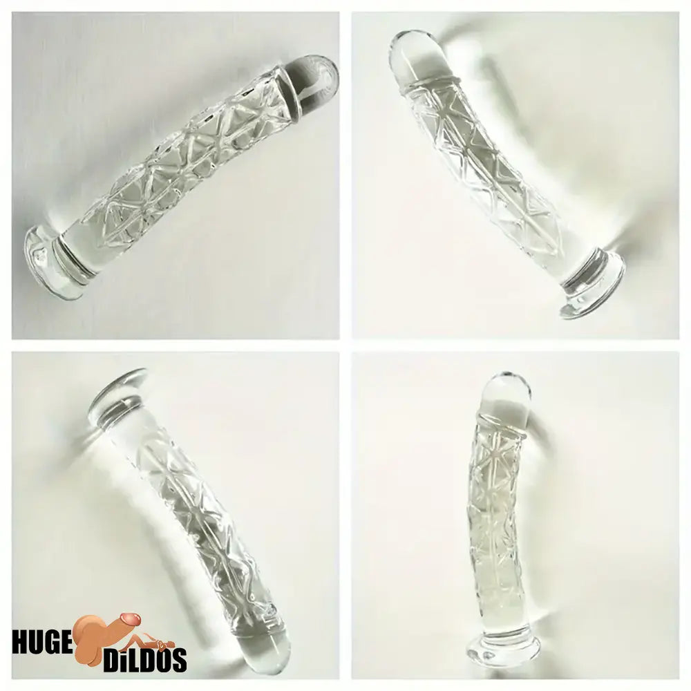 6.5in Clear Unisex Glass Crystal Dildo For Female Male Lesbian Gay Cock