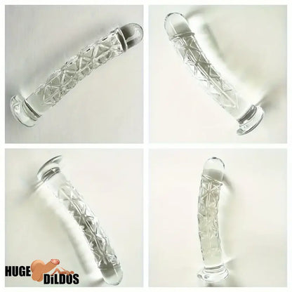 6.5in Clear Unisex Glass Crystal Dildo For Female Male Lesbian Gay Cock