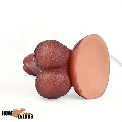 5.9in Soft Real Skin Silicone G Spot Squirting Dildo With Big Testicles Sex