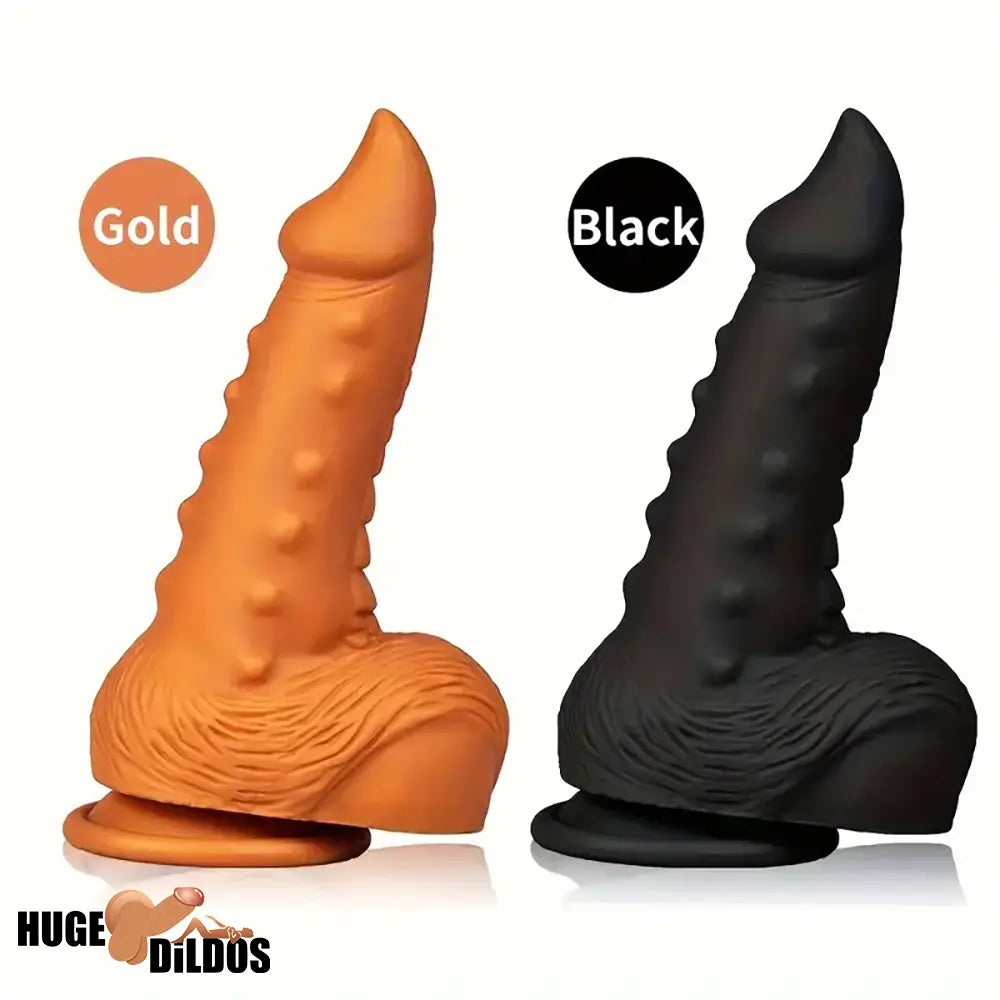 7.67in Sharp Head Spiked Silicone Soft Dildo For G-Spot Clit Stimulation