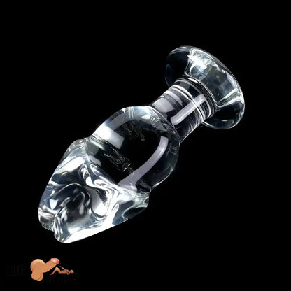 4.53in Clear Elegant Glass Crystal Durable Dildo For Female Male With Base