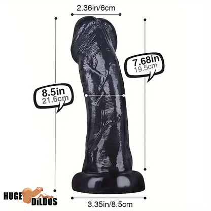 8.5in Real Cock Big Black Dildo Penis Anal Expander For Cock Stimulation