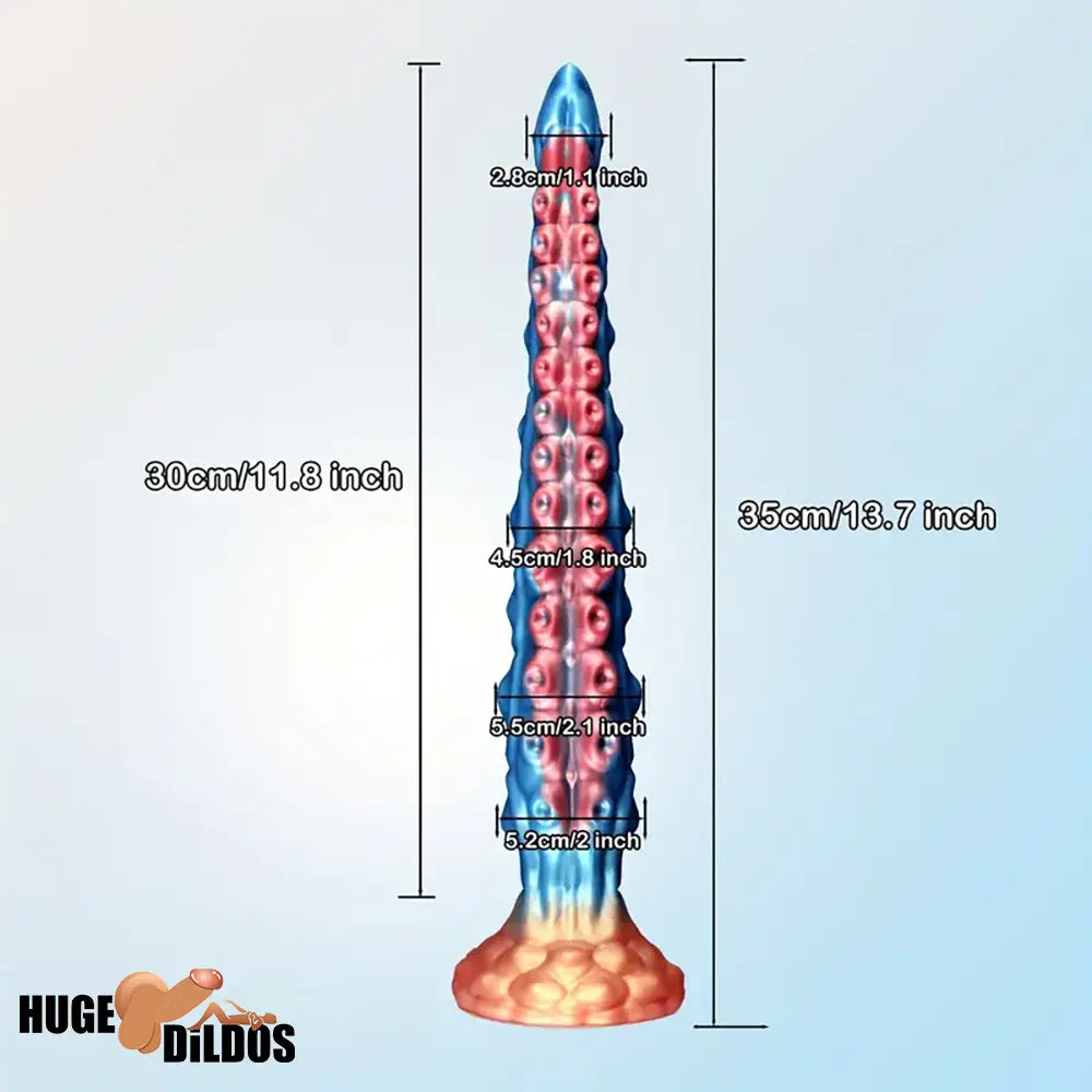 13.7in Big Long Real Tentacle Silicone Soft Dildo Penis Vaginal Expander