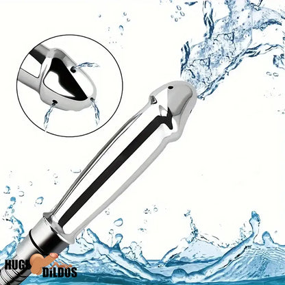 4.05in 4.92in Metal Enema Shower Dildo For Anal Vaginal Cleaner Cock Toy