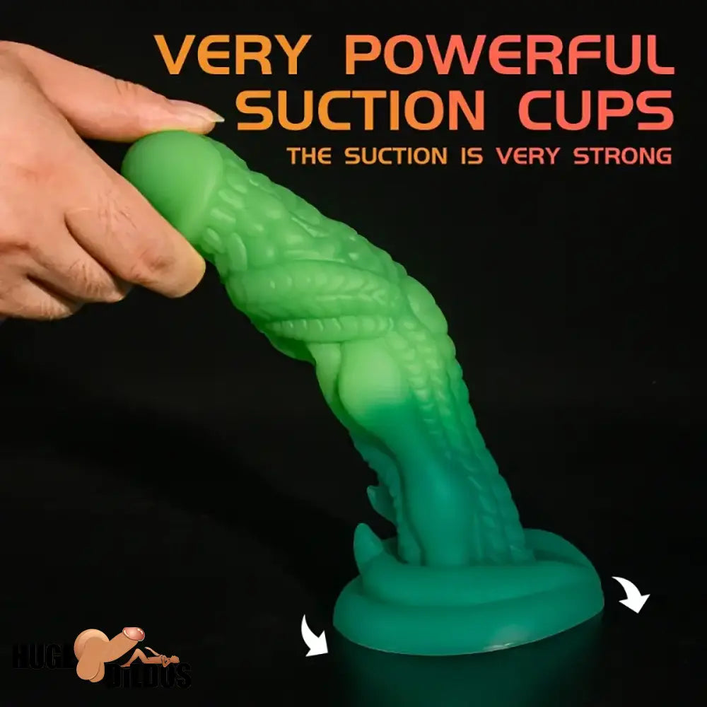 7.87in Realistic Dragon Green Gradient Soft Silicone Women Useful Dildo