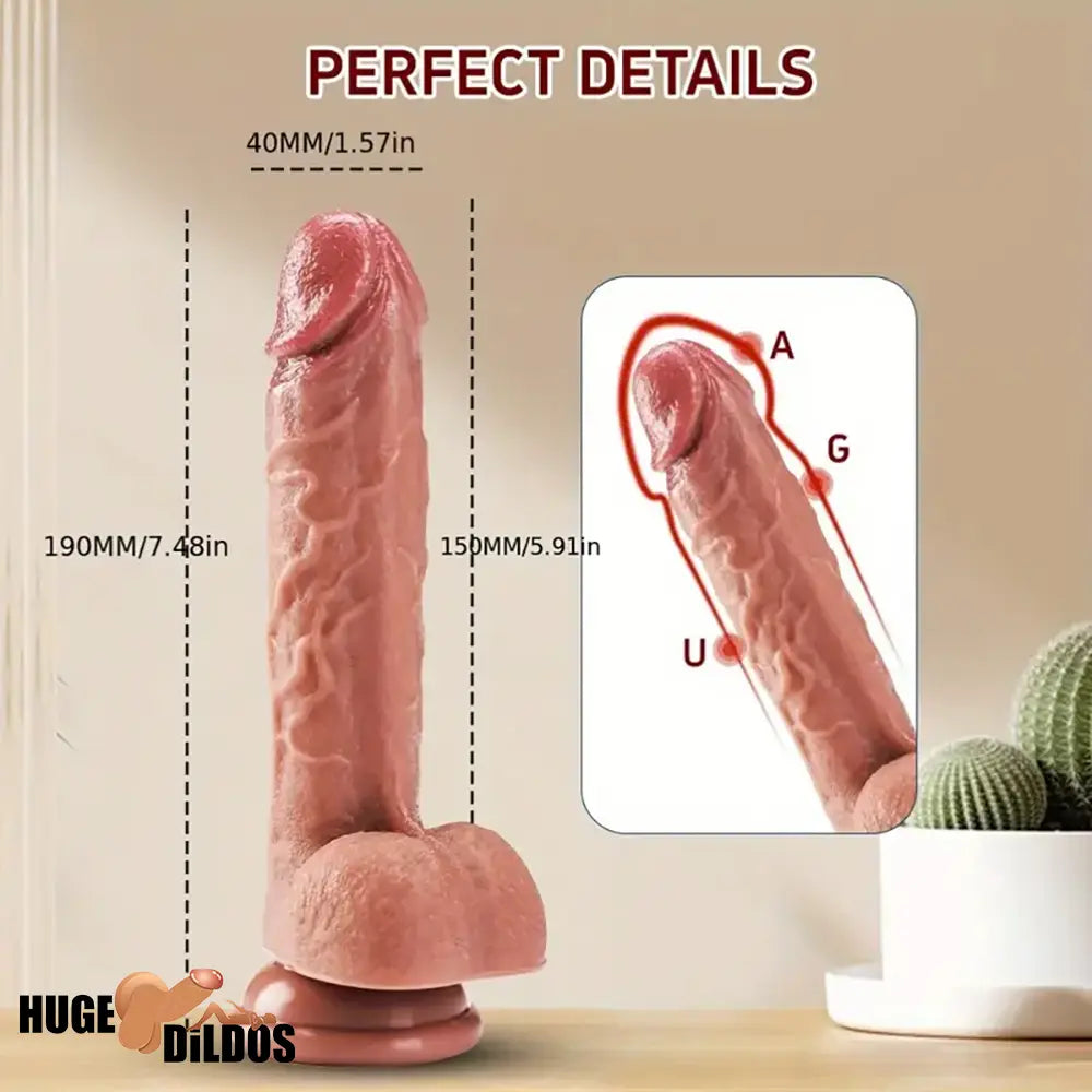 7.48in Realistic Silicone Soft Dildo For Female Male Love Pleasure Orgasm