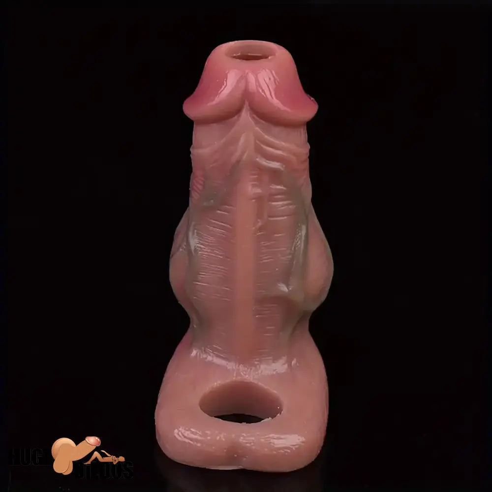 5.3in Lifelike Silicone Soft Dildo Sleeve With Big Knot Penis Enlarge