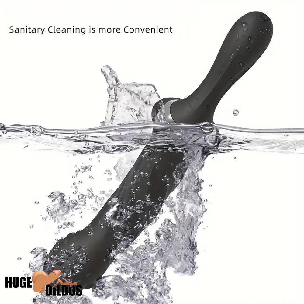 9.65in Silicone Soft Vibrating Dildo With Handle For G-spot Anal Stimulator