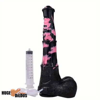 9.64in 13.77 Big Horse Animal Cock Silicone Ejaculation Dildo For Clit Play