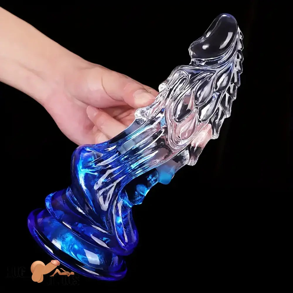 8.66in Clear Huge Spiked Monster Fantasy Dildo For Women Cock Sex Toy