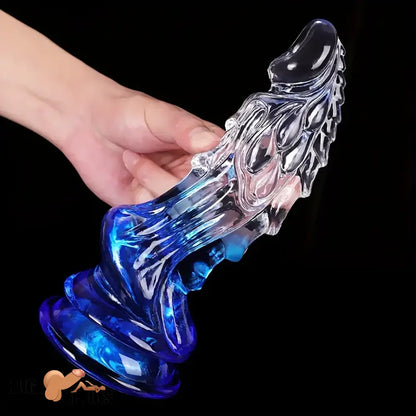 8.66in Clear Huge Spiked Monster Fantasy Dildo For Women Cock Sex Toy