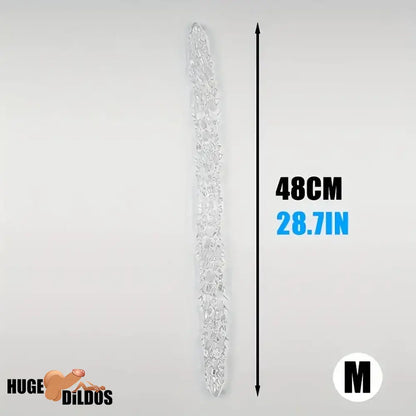 14.8in 18.7in 22.6in Clear Long Dual Heads Huge Spiked Dildo For Couples
