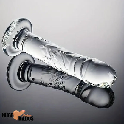7.09in Clear Elegant Glass Crystal Dildo For Female Male Cock Sex Pleasure