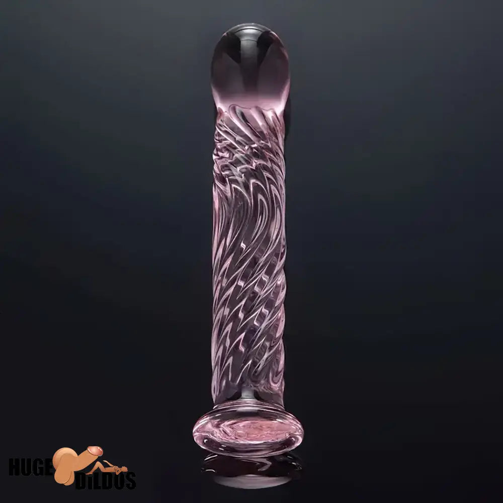 6.69in Realistic Pink Threaded Glass Durable Dildo For Female Sex Pleasure