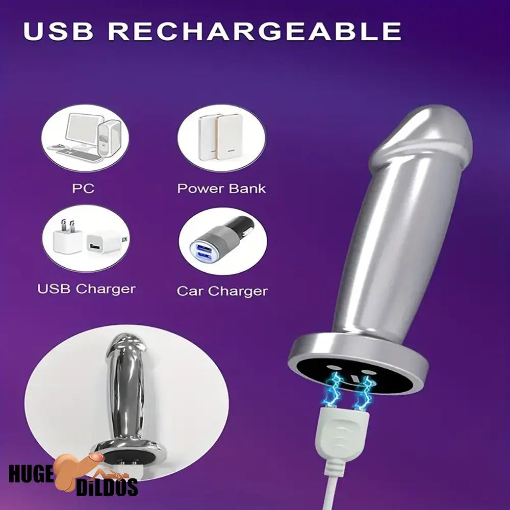 4.52in Stainless Steel Vibrating App Remote Control Dildo For Women Sex