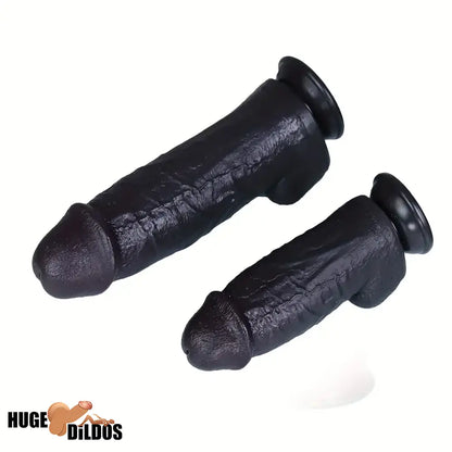 8.26in Realistic Silicone Ebony Big Dildo For Anus Clit Hand-Free Game Play