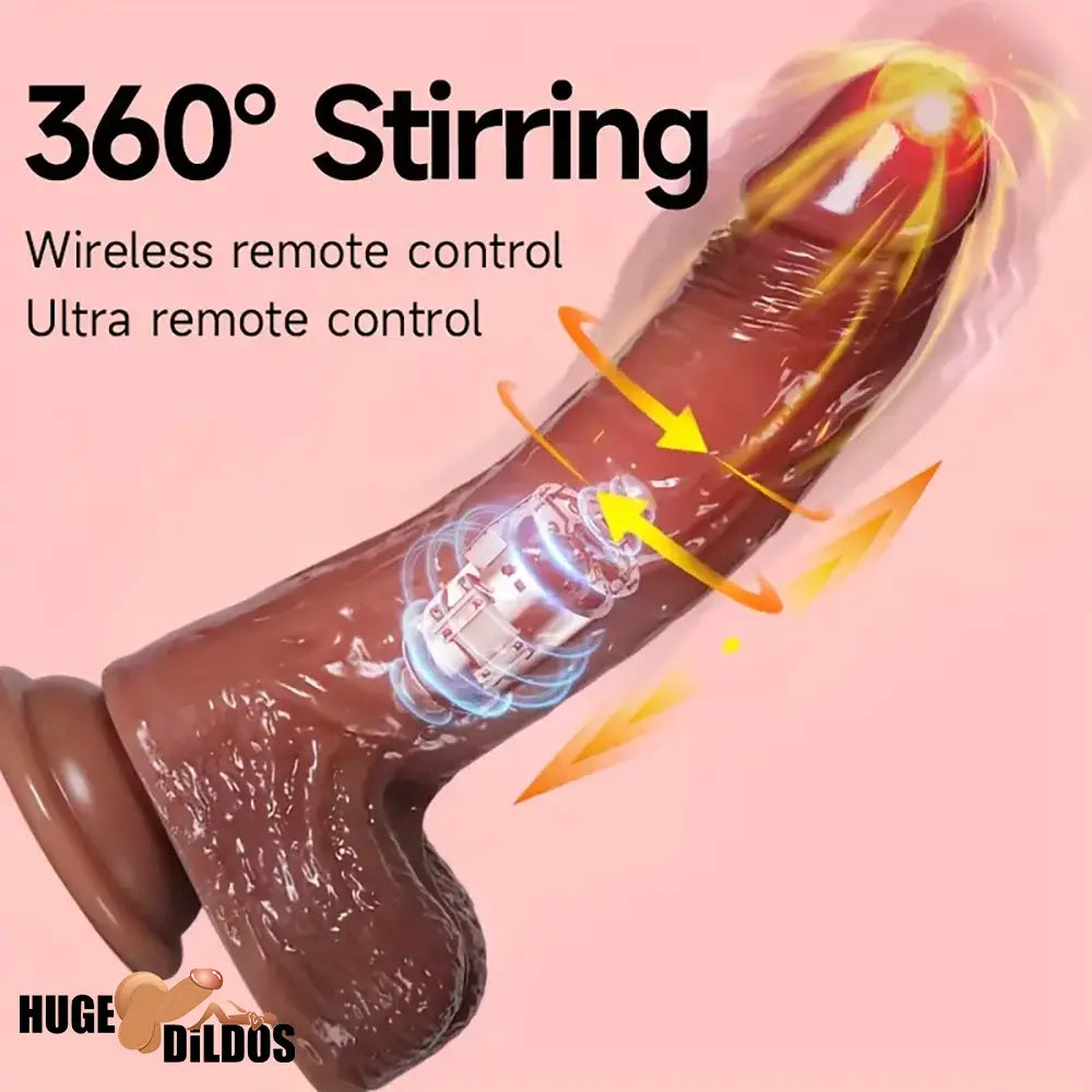 8.66in Silicone 4in1 Heating Thrusting Vibrating Rotation Sex Anal Dildo