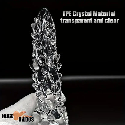 14.8in 18.7in 22.6in Clear Long Dual Heads Huge Spiked Dildo For Couples