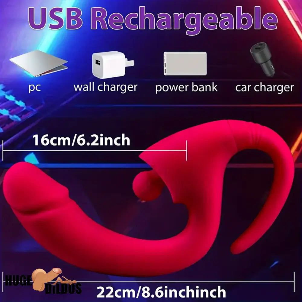 8.6in Auto Vibrating Impacting Big Dildo BDSM Sex Toy For Women Men