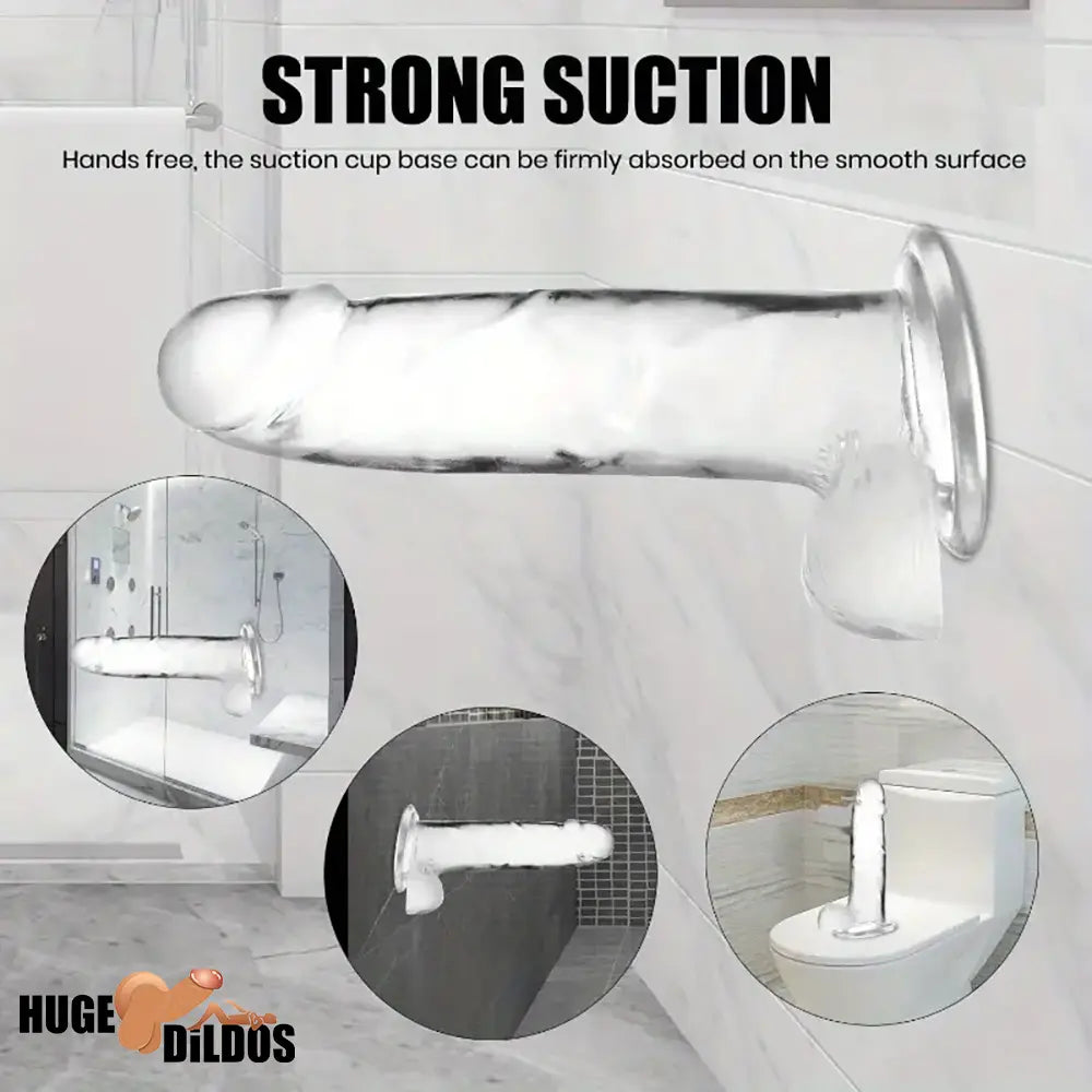 7.3in Clear Real Skin Like Dildo For Female Male Love Pleasure Indoor Use