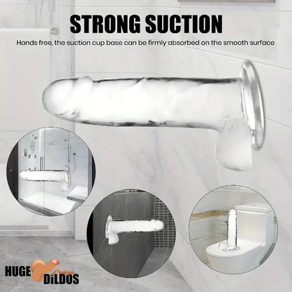 7.3in Clear Real Skin Like Dildo For Female Male Love Pleasure Indoor Use