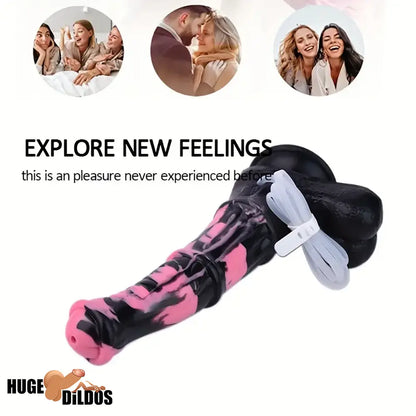 9.64in 13.77 Big Horse Animal Cock Silicone Ejaculation Dildo For Clit Play