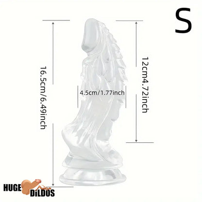 6.49in 7.48in 8.8in Clear Dragon Monster Dildo For Women Cock Sex Toy