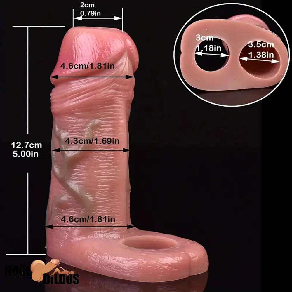 5in Realistic Silicone Soft Dildo Sleeve For Hollow Enlargement Sex Toy