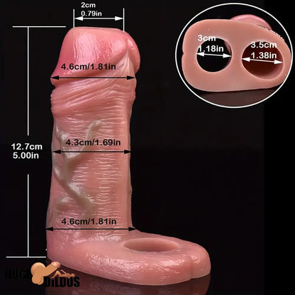 5in Realistic Silicone Soft Dildo Sleeve For Hollow Enlargement Sex Toy