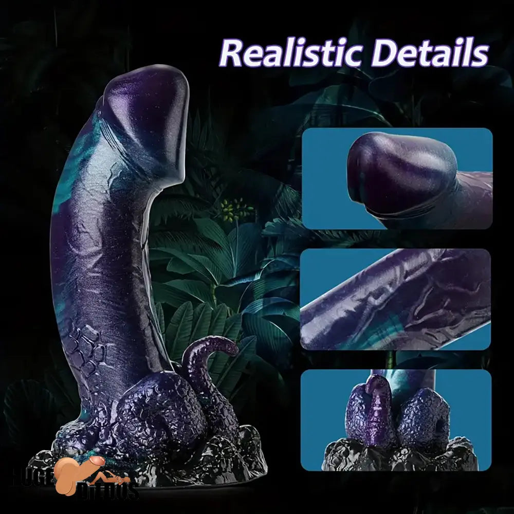 7.6in Dragon Fantasy Silicone Anal Monster Dildo Toy With Tentacle