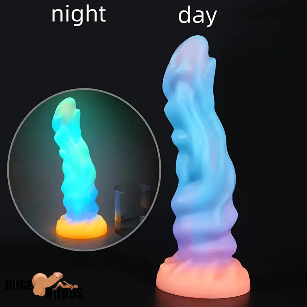 9.45in Silicone Soft Big Luminous Monster Dildo For G-spot Anal Stimulator