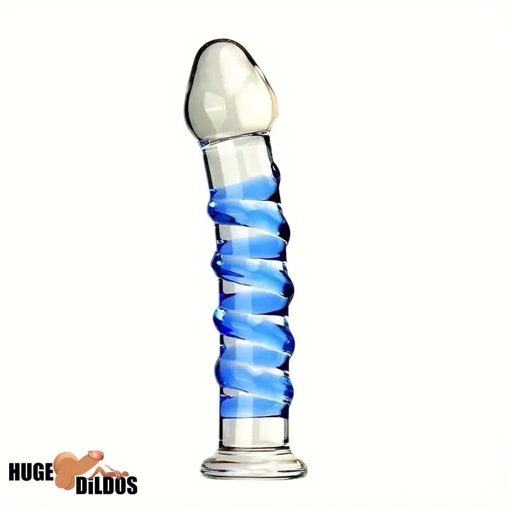 6.9in Clear Spiked Spiral Glass Dildo For G Spot Anal Vaginal Stimulation