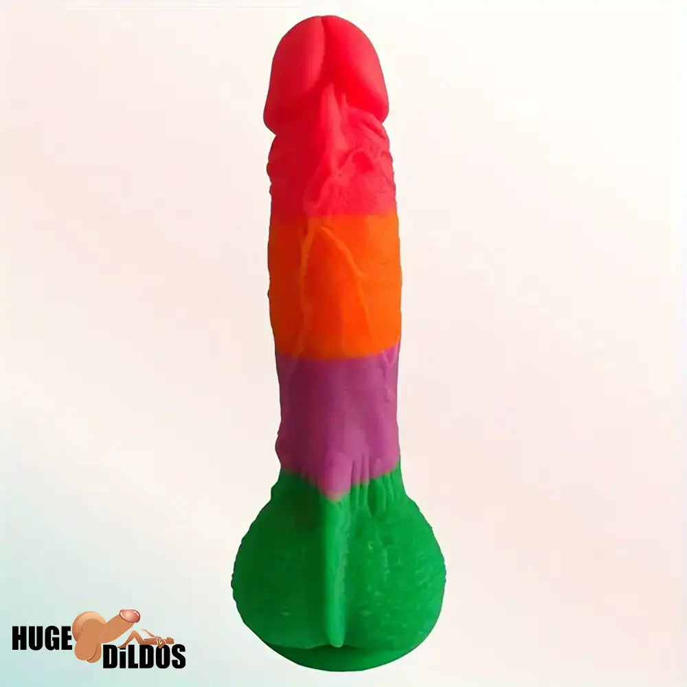 7.9in Silicone Rainbow Soft Dildo For Women Men Couple G-spot Clit Sex