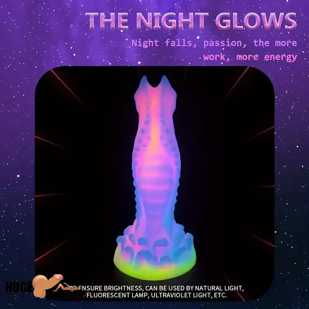 7.59in Lifelike Silicone Soft Luminous Monster Dildo For Anal Cock Expansion