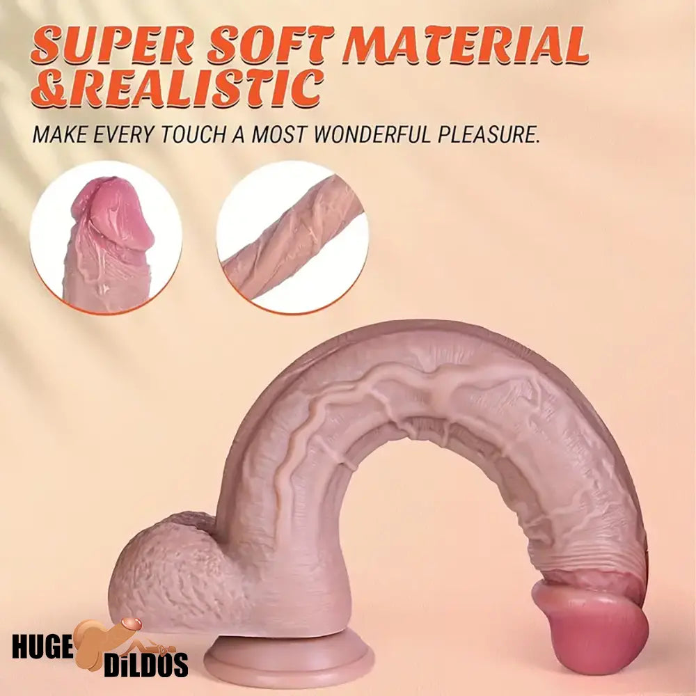 11.42in Realistic Large Silicone Soft Skin Feel Dildo Personal Massager Cock