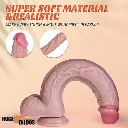 11.42in Realistic Large Silicone Soft Skin Feel Dildo Personal Massager Cock