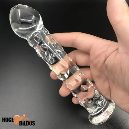 6.9in Clear Real Glass Crystal Dildo For G-Spot Vaginal Anal Sex Stimulation