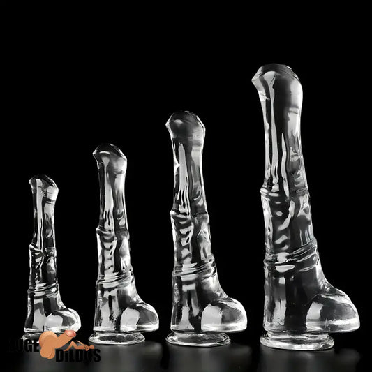 9.45in 11.42in 13.19in 15.75in Clear Large Horse Cock Dildo For Advancers