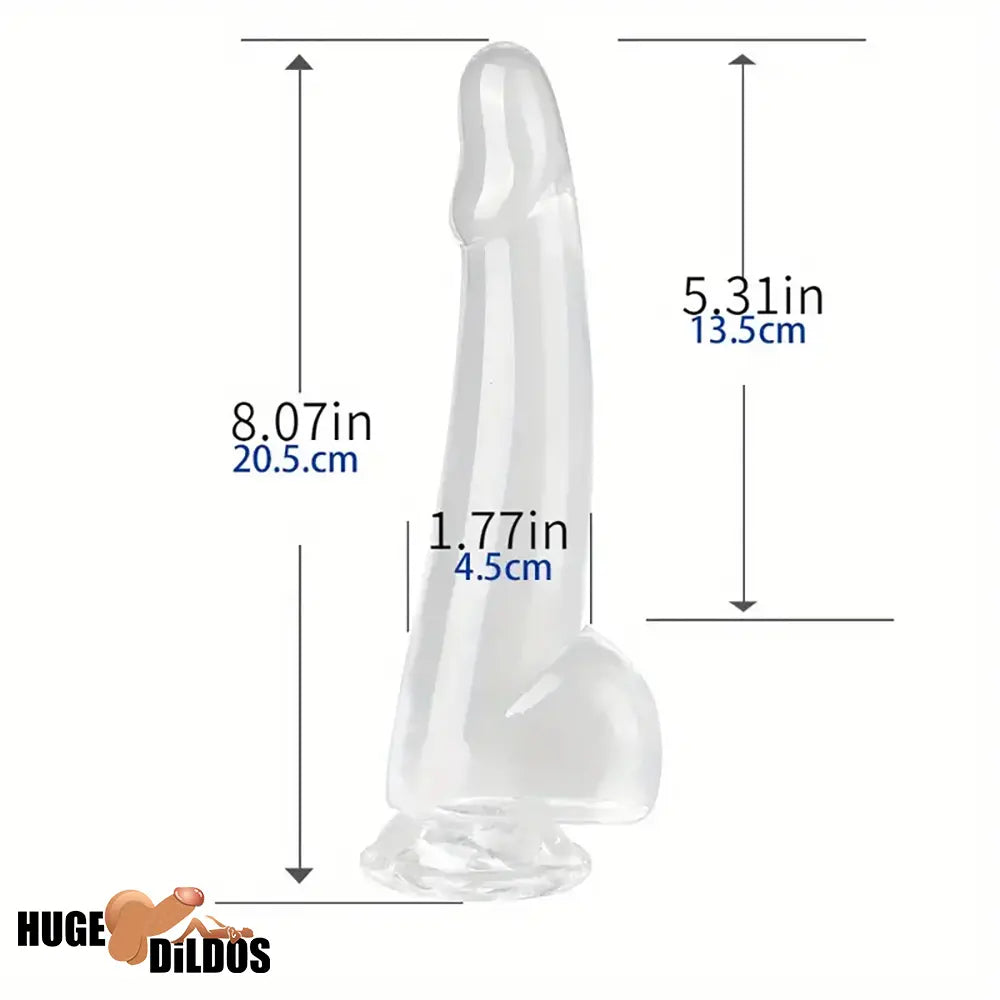 5.9in 7.08in 8.07in 9.64in 10.82in Crystal Clear Dildo For Women Orgasm