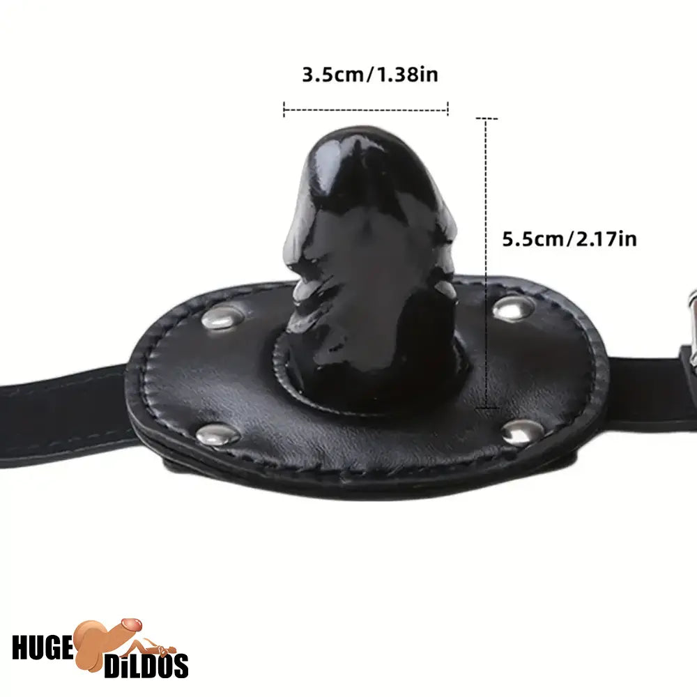 2.17in 3.74in Small Face Chin Dildo BDSM Women Men Toy With PU Leather
